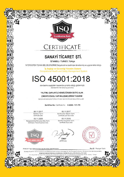TS ISO 45001 İSG Yönetim Sistemi